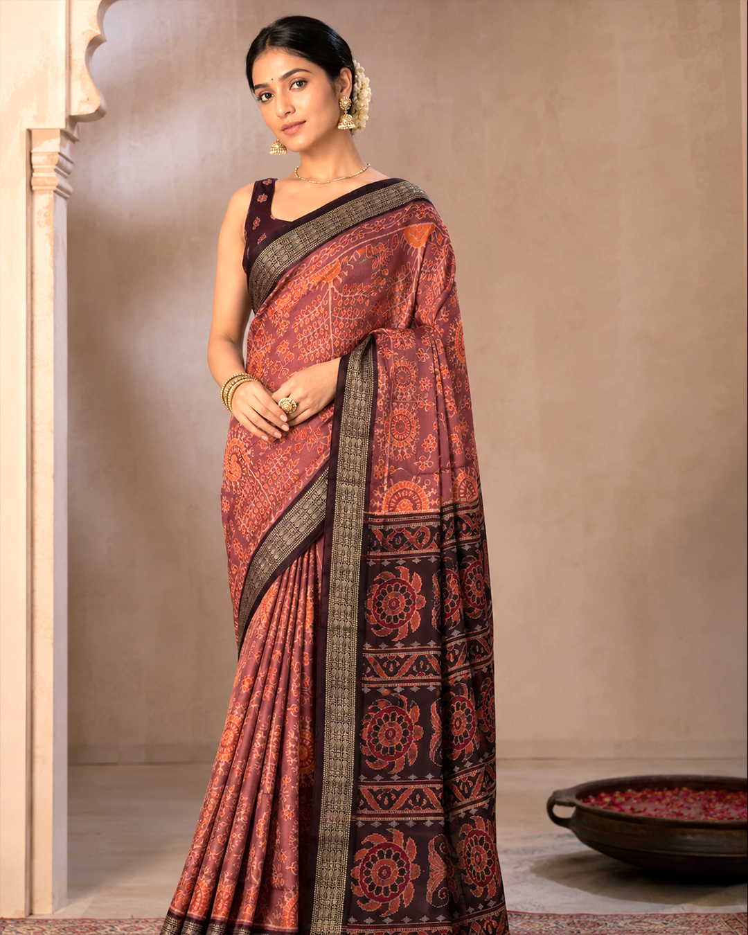 Premium Blue and Red Handloom Sambalpuri Silk Saree For Women | Authentic Ikat Traditional Occasions - Image 4