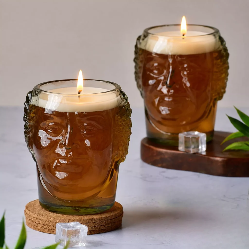 Old munk Glass Candle